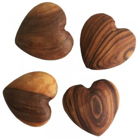 Small Flat Olive Wood Heart