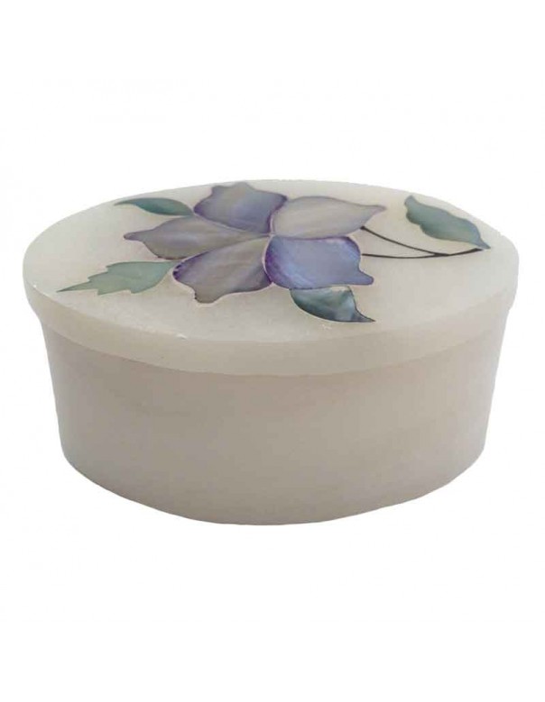 White Floral Oval Box