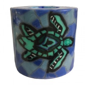 Turtle Mosaic Candle