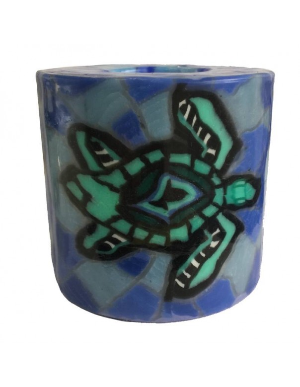 Turtle Mosaic Candle